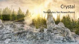  Presentation with yellowstone - Slide deck featuring siliceous spire at sunset time background and a lemonade colored foreground