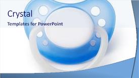  Presentation with orthodontic - Beautiful presentation theme featuring silicium - orthodontic pacifier isolated backdrop and a sky blue colored foreground