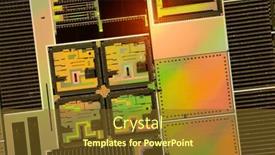  Presentation with wafer - Presentation theme having silicon-chip-wafer-reflecting-blue background and a tawny brown colored foreground