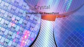  Presentation with wafer - PPT theme enhanced with silicon-monocrystalline-wafer-with-microchips background and a light blue colored foreground