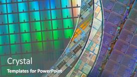  Presentation with integrated circuits - Presentation theme consisting of silicon-monocrystalline-wafer-with-microchips background and a ocean colored foreground