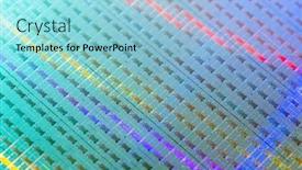  Presentation with wafer - Slides having silicon-monocrystalline-wafer-with-microchips background and a light blue colored foreground