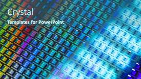  Presentation with integrated circuits - Presentation enhanced with silicon-monocrystalline-wafer-with-microchips background and a ocean colored foreground