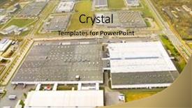  Presentation with industrial zone - Colorful PPT layouts enhanced with silicon valley - aerial view to industrial zone backdrop and a coral colored foreground