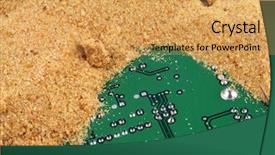  Presentation with silicon valley - Cool new presentation with silicon valley - computer component half buried backdrop and a yellow colored foreground