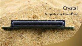  Presentation with silicon valley - PPT theme featuring silicon valley - electronic connection to the sand background and a blonde colored foreground