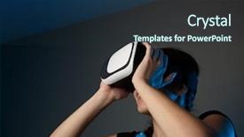  Presentation with virtual reality - Cool new theme with silicon valley - woman using the virtual reality backdrop and a tawny brown colored foreground