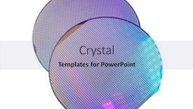  Presentation with wafer - Slide set having silicon-wafer-disk-isolated background and a light blue colored foreground