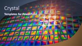 Presentation with wafer - Presentation with silicon-wafer-reflecting-different-colors background and a tawny brown colored foreground