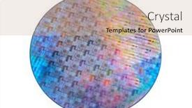  Presentation with wafer - Slide deck having silicon-wafer-with-chips-isolated background and a coral colored foreground