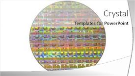  Presentation with wafer - Presentation theme featuring silicon-wafer-with-microchips-reflecting and a white colored foreground