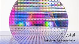  Presentation with circuits - PPT layouts featuring silicon-wafer-with-microchips-used background and a light blue colored foreground