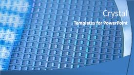  Presentation with integrated circuits - Slides consisting of silicon-wafer-with-microchips-used background and a teal colored foreground