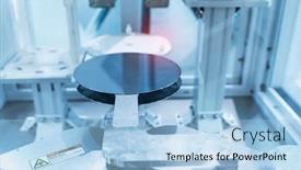  Presentation with wafers - Presentation theme having silicon-wafers-and-microcircuits background and a light blue colored foreground