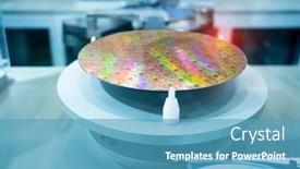  Presentation with wafers - Slide set enhanced with silicon-wafers-and-microcircuits background and a teal colored foreground