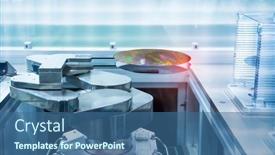  Presentation with robot arm - Presentation theme consisting of silicon-wafers-and-microcircuits background and a ocean colored foreground