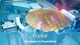  Presentation with robot arm - PPT layouts having silicon-wafers-and-microcircuits background and a teal colored foreground