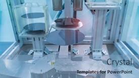  Presentation with wafers - Audience pleasing slide set consisting of silicon-wafers-and-microcircuits backdrop and a light blue colored foreground