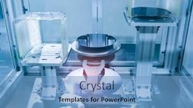  Presentation with application - Beautiful presentation theme featuring silicon-wafers-and-microcircuits backdrop and a teal colored foreground