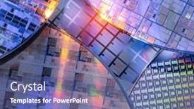  Presentation with integrated circuits - Presentation theme enhanced with silicon-wafers-and-microcircuits background and a ocean colored foreground