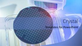  Presentation with wafer - Slide set enhanced with silicon-wafers-have-a-silicon background and a teal colored foreground