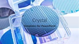  Presentation with circuits - Presentation design featuring silicon-wafers-with-microchips-used background and a teal colored foreground