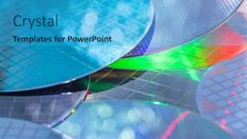  Presentation with circuits - Slide deck featuring silicon-wafers-with-microchips-used background and a teal colored foreground