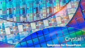  Presentation with circuits - Theme enhanced with silicon-wafers-with-microchips-used background and a cobalt blue colored foreground