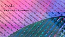 Presentation with integrated circuits - PPT layouts featuring silicon-wafers-with-microchips-used background and a coral colored foreground