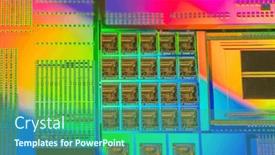  Presentation with integrated circuits - PPT layouts with silicon-wafers-with-microchips-used background and a ocean colored foreground