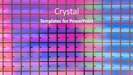  Presentation with integrated circuits - Presentation design featuring silicon-wafers-with-microchips-used background and a coral colored foreground