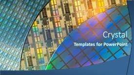  Presentation with integrated circuits - Slides with silicon-wafers-with-microchips-used background and a ocean colored foreground