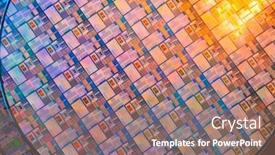  Presentation with integrated circuits - Presentation featuring silicon-wafers-with-microchips-used background and a coral colored foreground