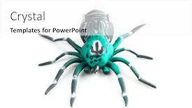  Presentation with spider - PPT theme having silicone-spider-top-water-bait background and a white colored foreground
