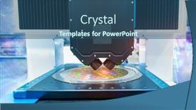  Presentation with wafer - Presentation having silicone-wafer-under-the-microscope background and a ocean colored foreground