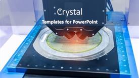  Presentation with integrated circuits - Presentation design having silicone-wafer-under-the-microscope and a ocean colored foreground