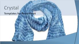  Presentation with silk - PPT theme with silk blue scarf isolated on white background background and a light blue colored foreground