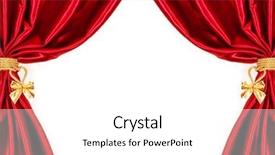  Presentation with theater curtain - Audience pleasing presentation theme consisting of silk curtains isolated on white backdrop and a white colored foreground
