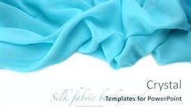 Presentation with silk - PPT layouts consisting of silk fabric background background and a cool aqua colored foreground