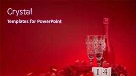  Presentation with romantic gift - Amazing slide deck having silk-hearts-roses-gift-box backdrop and a wine colored foreground