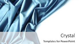  Presentation with satin - Beautiful PPT theme featuring silk industry - blue satin isolated backdrop and a white colored foreground