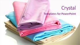  Presentation with fabrics - Theme with silk industry - heap of cloth fabrics isolated background and a lemonade colored foreground