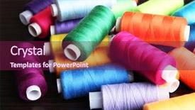  Presentation with multicolor - Audience pleasing presentation theme consisting of silk industry - multicolor sewing threads on wooden backdrop and a violet colored foreground