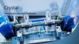  Presentation with silk industry - Audience pleasing presentation theme consisting of silk industry - print screening metal machine industrial backdrop and a light blue colored foreground