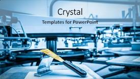  Presentation with silk industry - Amazing slide set having silk industry - print screening metal machine industrial backdrop and a light blue colored foreground