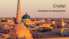  Presentation with uzbekistan - Colorful theme enhanced with silk road - ancient city of khiva uzbekistan backdrop and a lemonade colored foreground