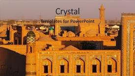  Presentation with world heritage - Beautiful PPT layouts featuring silk road - ancient city of khiva uzbekistan backdrop and a gold colored foreground