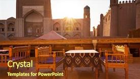  Presentation with uzbekistan - Cool new presentation theme with silk road - ancient city of khiva uzbekistan backdrop and a tawny brown colored foreground