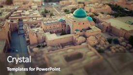  Presentation with uzbekistan - PPT theme enhanced with silk road - ancient town of itchan kala background and a tawny brown colored foreground