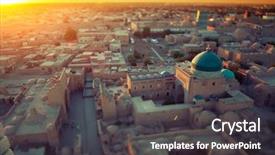  Presentation with ancient - Colorful theme enhanced with silk road - ancient town of itchan kala backdrop and a dark gray colored foreground